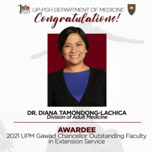 Dr. Diana Lachica: 2021 UPM Gawad Chancellor Outstanding Faculty in Extension Service Awardee